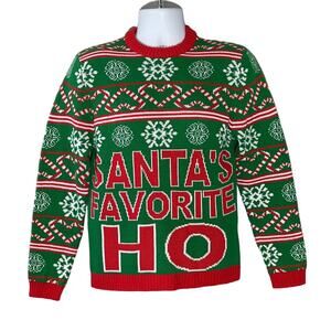 #followme SANTA'S FAVORITE HO Ugly Christmas Sweater Size Medium